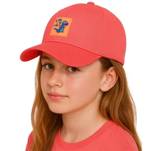 Czapka z daszkiem bejsbolówka dziecięca dzieci KIDS DINO CORAL - Czapki dla dzieci - miniaturka - grafika 1