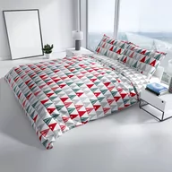 Pościel - Pościel świąteczna Carbotex, 100% bawełny, 220x200 +2x70x80cm, kolorowe choinki - miniaturka - grafika 1