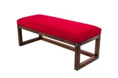 Ławki do przedpokoju - Ławka na buty LPG-2 145cm EMRAWOOD drewno lite kolor orzech siedzisko gładkie kolor czerwony - miniaturka - grafika 1