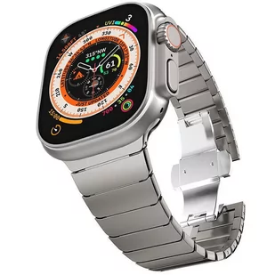 Steel Link pasek bransoleta do Apple Watch 42/44/45/49mm (Starlight Titanium) - Akcesoria do smartwatchy - miniaturka - grafika 1