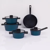 Zestawy garnków i patelni - Zestaw garnków i patelni z powłoką Qualum Basic Azzurro 9-elementowy AMBITION - miniaturka - grafika 1