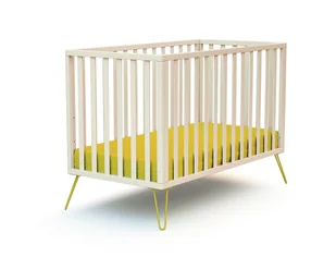 JURABABY - TYLKO łóżeczko drewniane Żółte 60 x 120 cm - Łóżeczka i kojce - miniaturka - grafika 1