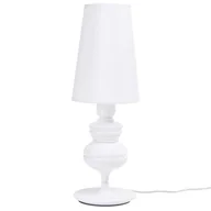 Lampy stojące - King Home Lampa stołowa-biurkowa 52x18cm Queen biała 1018T1.WHITE - miniaturka - grafika 1