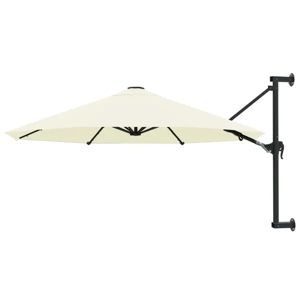 Parasol ścienno-słupkowy, piaskowy, 300x131 cm, UV, metal