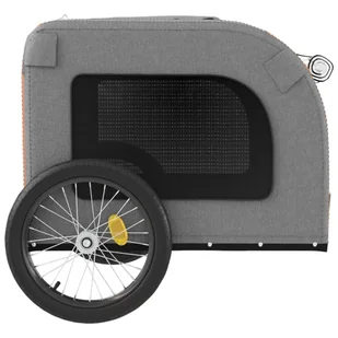 Przyczepka rowerowa dla psa, pomarańczowo-szara, tkanina Oxford Lumarko! - Sprzęt podróżny i transportery dla psów - miniaturka - grafika 8