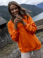 Bluzy damskie - Pomarańczowa dresowa bluza basic Twist-S/M - miniaturka - grafika 1