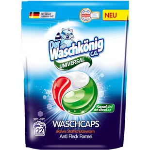 Waschkonig Universal Caps 396g (kapsułki do prania białych i kolorowych tkanin) - Środki do prania - miniaturka - grafika 1