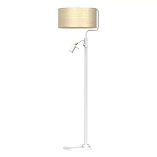 Milagro Lampa podłogowa MARSHALL WHITE / RATTAN 1xE27 + 1x mini GU10 MLP7492 - Lampy stojące - miniaturka - grafika 1