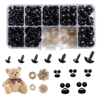 Prace ręczne dla dzieci - Oczka oczy noski do maskotek zaciskowe bezpieczne 6-12 mm 135 szt. czarne - miniaturka - grafika 1