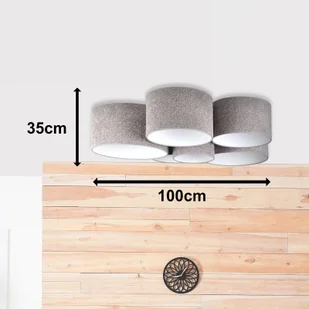 Euluna Lampa sufitowa Boucle sześć kloszy, szara - Lampy sufitowe - miniaturka - grafika 2