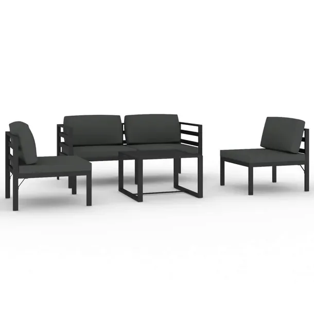 Aluminiowy Zestaw Wypoczynkowy do Ogrodu Modułowy, Antracytowy, 60x60x38 c