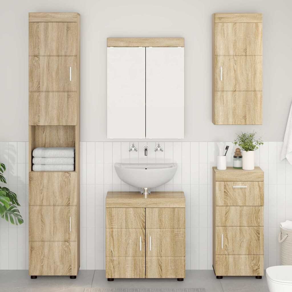vidaXL vidaXL Szafka ścienna łazienkowa TULUM Dąb Sonoma 37 x 24,5 x 86 cm