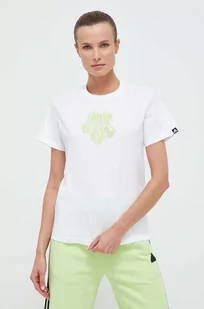 adidas t-shirt bawełniany kolor biały - Koszulki sportowe damskie - miniaturka - grafika 1
