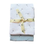 Pieluchy - Pieluszki muślinowe 60x60 - dmuchawce miętowe + dmuchawce białe, SwanStore - miniaturka - grafika 1