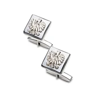 Spinki do mankietów i krawatów - Srebrne Spinki Do Mankietów Z Orzełkiem Na Hematycie - miniaturka - grafika 1