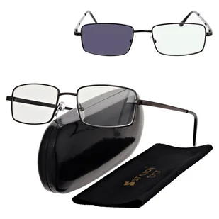 Plusy +3.00 Fotochromowe okulary do czytania z flexami ST342 czarne - Okulary korekcyjne, oprawki, szkła - miniaturka - grafika 1