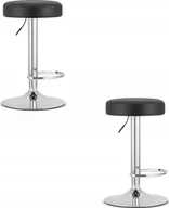 Taborety i hokery - Leobert Hoker ROJST - ekoskóra czarny / baza chrom x 2 - miniaturka - grafika 1