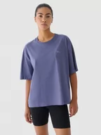 Koszulki sportowe damskie - Damski t-shirt oversize 4F x Anna Lewandowska 4FALSAW24TTSHF2192 - niebieski - 4F x AL - miniaturka - grafika 1