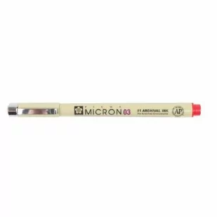 Cienkopis Sakura Pigma Micron 03 Red - Dekoratorstwo - miniaturka - grafika 1