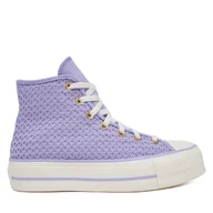 Trampki damskie - Trampki Converse Chuck Taylor All Star Lift Platform Knit Kadın Mor A13644C Fioletowy - miniaturka - grafika 1