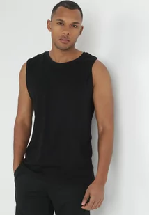 Czarna Bawełniana Koszulka Tank Top Kass - Piżamy męskie - miniaturka - grafika 1