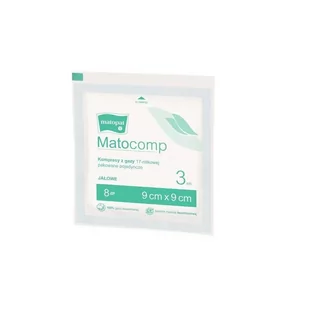 TZMO Kompresy MATOCOMP jałowe 9cmx9cm 17-nitkowe 8-warstwowe 3 sztuk - Apteczki i materiały opatrunkowe - miniaturka - grafika 1