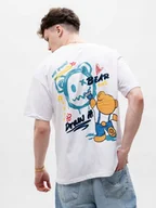 Koszulki męskie - T-SHIRT Koszulka MĘSKA MIŚ FARBA MISIE Z Krótkim Rękawem Biała MyStars L - miniaturka - grafika 1