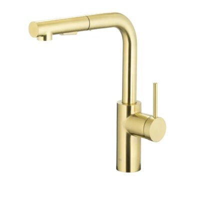 KFA Bateria Kuchenna Stojąca Duero Basic z Wyciąganą i obrotową wylewką Złoty szczotkowany PVD 6623-110-39