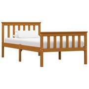 Łóżka - vidaXL Rama łóżka, miodowy brąz, lite drewno sosnowe, 100 x 200 cm - miniaturka - grafika 1