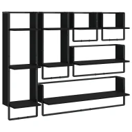 Półki do salonu - Czarny zestaw sześciu półek w stylu loft - Valkiria - miniaturka - grafika 1