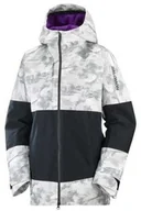 Kurtki i kamizelki sportowe damskie - Kurtka Salomon Bashley Puff White / Deep Black - miniaturka - grafika 1