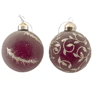 Bombki - Bombka szklana brokat różowa 8 cm mix - miniaturka - grafika 1