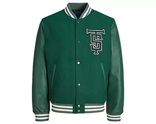 JACK & JONES Męska kurtka bomber Jorcollege Sn bomber, Zielona wędrówka, XXL - Kurtki męskie - miniaturka - grafika 1