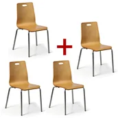 Krzesła - B2B Partner Krzesło Betty, naturalny, 3+1 GRATIS 483017 - miniaturka - grafika 1