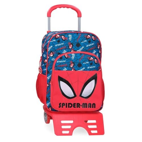 Joumma Marvel Spiderman Authentic Plecak szkolny z wózkiem Czerwony 30x40x13 cm Poliester 15,6L, Czerwone, plecak szkolny na kółkach