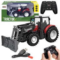 Zabawki zdalnie sterowane - TRAKTOR CIĄGNIK ZDALNIE STEROWANY NA PILOT SPYCHACZ MASZYNA ROLNICZA LED RC - miniaturka - grafika 1