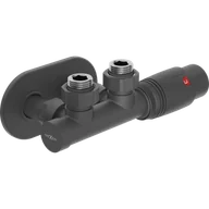 Zawory i kraniki - Mexen G00 zestaw termostatyczny kątowy z maskownicą R, Duplex, DN50, antracyt - W907-900-905-66 - miniaturka - grafika 1