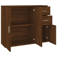 Szafki do salonu - Szafka, brązowy dąb, 91x29,5x75 cm, materiał drewnopochodny Lumarko! - miniaturka - grafika 1
