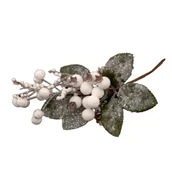 Ozdoby bożonarodzeniowe - Gałązka ozdobna biała 23 x 15 cm - miniaturka - grafika 1