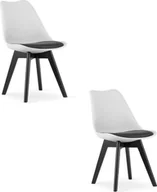 Krzesła - Leobert Krzesło MARK biało czarne / nogi czarne x 2 - miniaturka - grafika 1