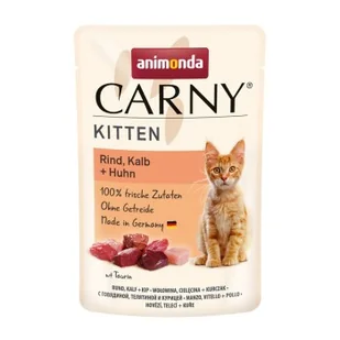 animonda Carny mokra karma dla kociąt Wołowina, cielęcina i kurczak 48x85 g - Mokra karma dla kotów - miniaturka - grafika 1