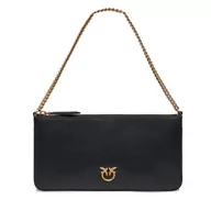 Torebki damskie - Pinko Horizontal Flat Cielęcina Jedwab, Torba Damska, Z99Q_Czarny-Antique Gold, Z99q_czarno-antyczne złoto - miniaturka - grafika 1