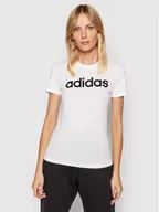 Koszulki sportowe damskie - Adidas T-Shirt Essentials GL0768 Biały Slim Fit - miniaturka - grafika 1