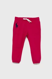 Spodnie damskie - Ralph Lauren Polo Polo Spodnie dziecięce kolor różowy gładkie - grafika 1