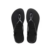 Klapki i japonki damskie - Havaianas - klapki damskie model Luna Black - EUR 41/42 - Brazylia 39/40, czarny, 39 eu - miniaturka - grafika 1