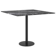 Blaty meblowe i parapety okienne - shumee Blat stołu czarny 50x50 cm 6 mm szkło ze wzorem marmuru - miniaturka - grafika 1