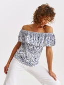 Bluzki damskie - Bluzka damska bluzka krótki rękaw granatowa - SBK2956GR z krótkim rękawem - TOP SECRET - Odzieżowy sklep internetowy TOP SECRET - miniaturka - grafika 1