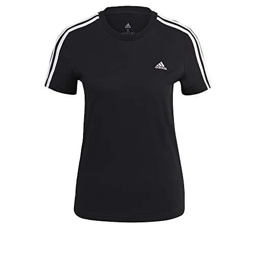 adidas T-shirt damski, czarny/biały, L