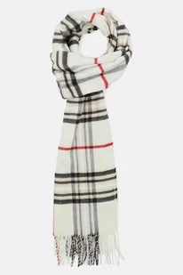 Szal Biały w Kratę Tartan Unisex - Apaszki i szaliki męskie - miniaturka - grafika 1