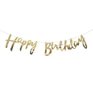 Dekoracje sali - Girlanda Happy Birthday złota - miniaturka - grafika 1